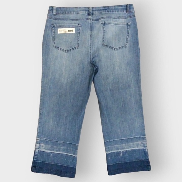 Crown & Ivy Cropped Straight Leg Jeans Women 16 Blue Stretch 5-Pocket - Picture 2 of 6